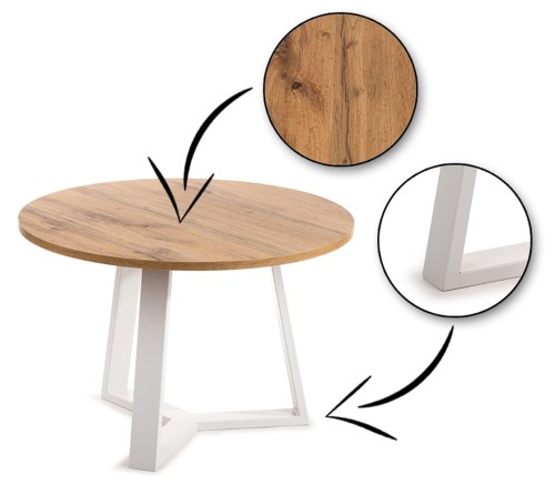 Stolik kawowy okrągły drewniany