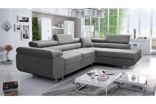 Narożnik szary Apollo z funkcją spania