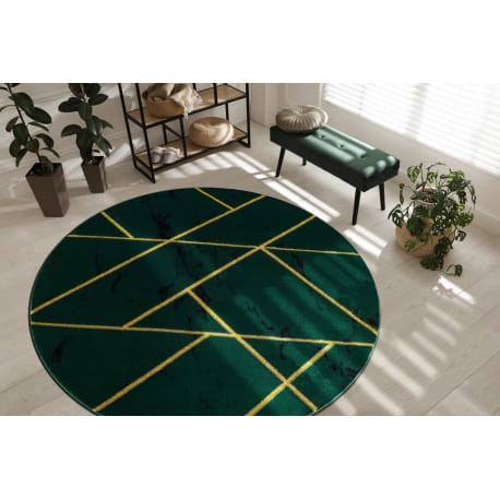 Dywan glamour okrągły butelkowa zieleń
