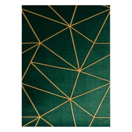 Dywan glamour butelkowa zieleń ze złotem EMERALD 1013