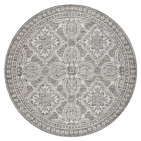 Dywan sznurkowy okrągły szary jasny BOHO SIZAL LOFT 21193