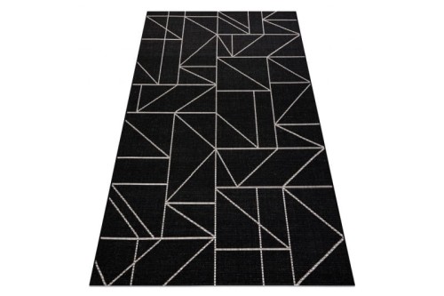 DYWAN SZNURKOWY na balkon czarny SIZAL FLOORLUX 20605 TRÓJKĄTY GEOMETRYCZNY