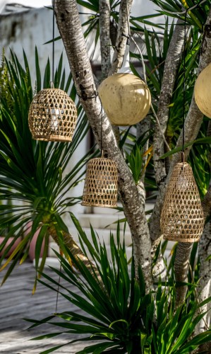 Lampy wiszące boho komplet