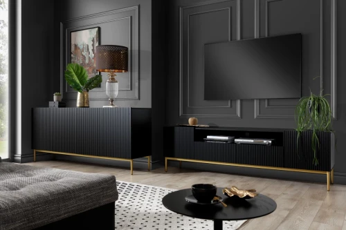 Szafka pod telewizor czarna mat