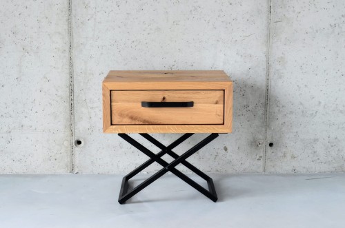 Drewniana szafka nocna lite drewno dąb LOFT