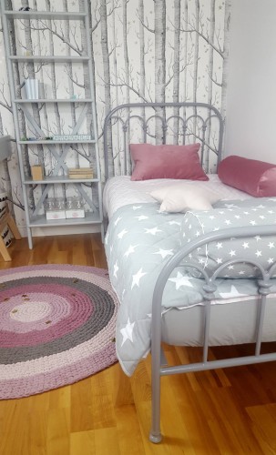 Łóżko metalowe dla dziewczynki Wave 90x200, 120x200,140x200 cm