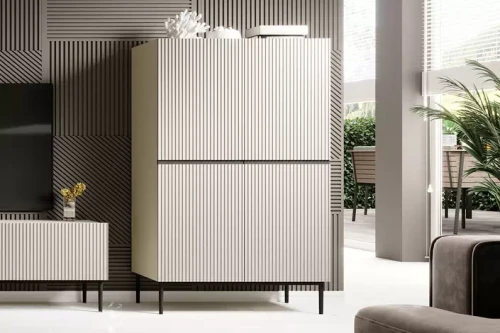 Kredens do salonu NINA beżowy czarne nóżki