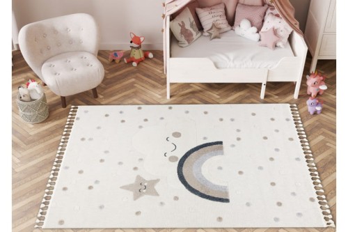 Dywan dla dzieci chmurka tęcza kropki YOYO strukturalny sensoryczny