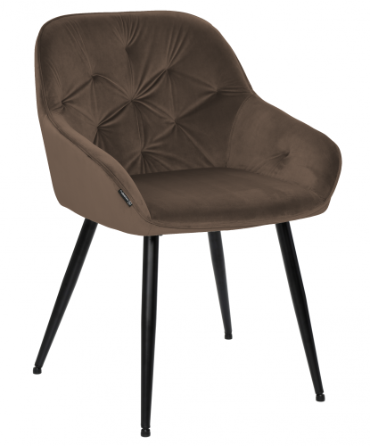 KRZESŁO TAPICEROWANE LORRAIN VELVET BRĄZOWY