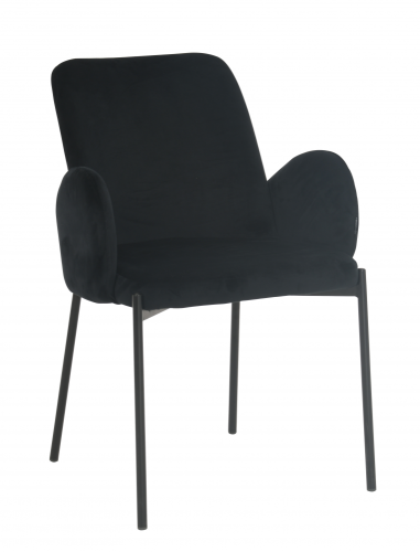 Krzesło tapicerowane nowoczesne Gardenia velvet czarne