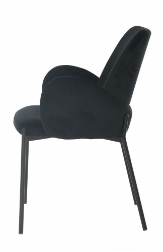 Krzesło tapicerowane nowoczesne Gardenia velvet czarne