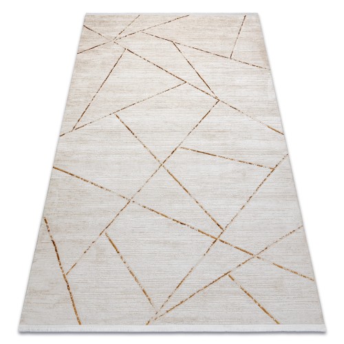 Dywan geometryczny krem złoto DUKE 51557 strukturalny miękki