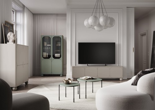 Komoda pod TV beżowa SORELLA 200 cm
