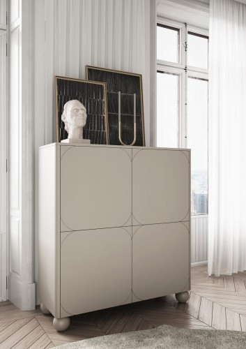 Kredens dwudrzwiowy z dwoma ukrytymi szufladami 120 cm Sorella beżowy