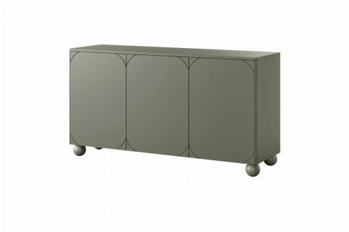 Komoda trzydrzwiowa 150 cm oliwkowa kuliste nogi SORELLA