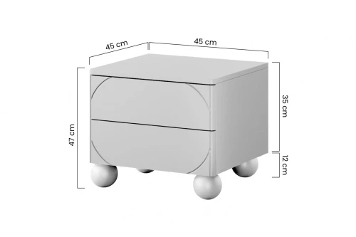 Wymiary szafka-nocna-z-dwoma-szufladami-sorella-na-nogach-kulach-45-cm-oliwka