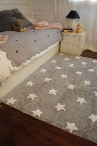  Dywan do prania w pralce, dla dzieci Grey Stars White LORENA CANALS
